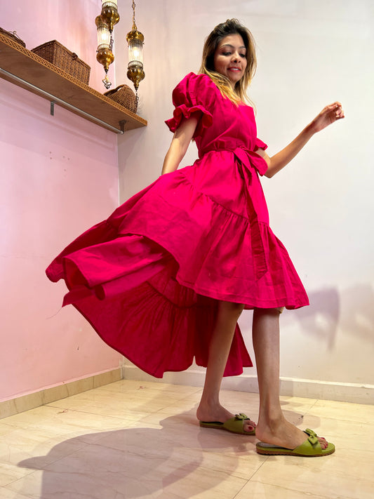 Alisa High Low Dress Pink