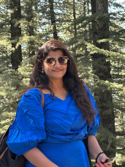 Blue Lara Bamboo Bodice Dress