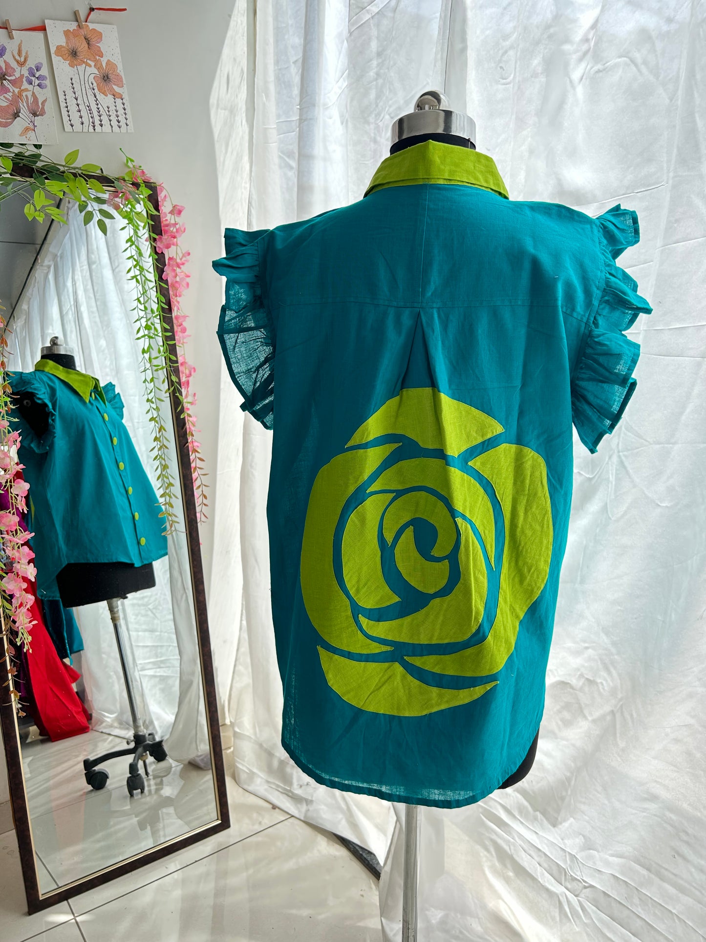 Rossete Shirt Teal Blue Green