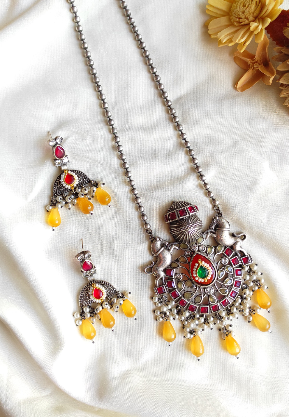 Ashva silver lookalike chain necklace