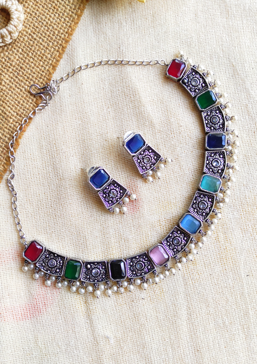 Aanchal oxidised necklace set