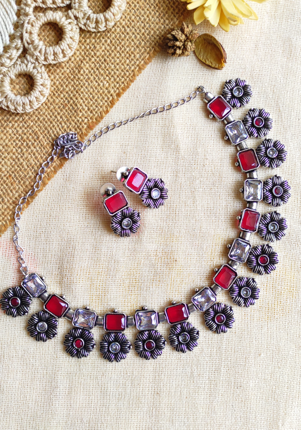 Shailly oxidised necklace set