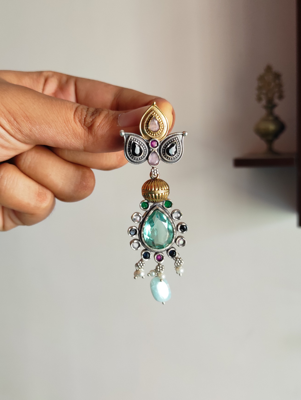 Apsara dual tone statement earrings