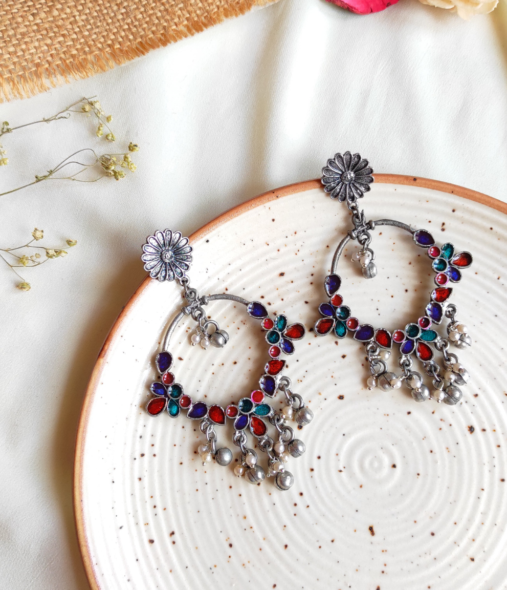 Oxidised and enameled danglers