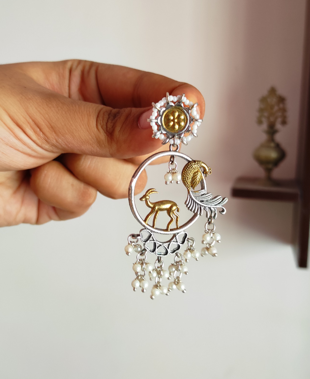 Hirni dualtone earrings