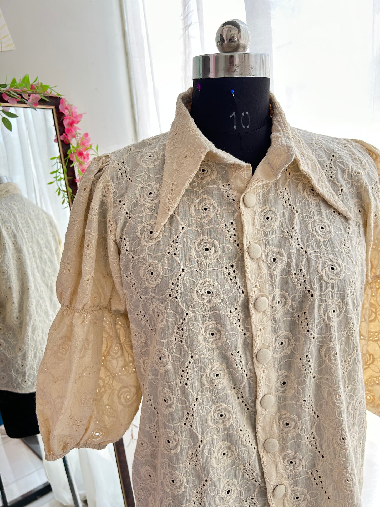 Beige Schiffli Shirt