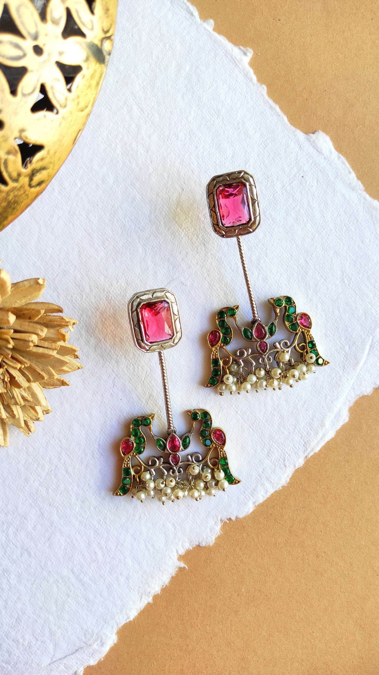 Rena dualtone statement earrings