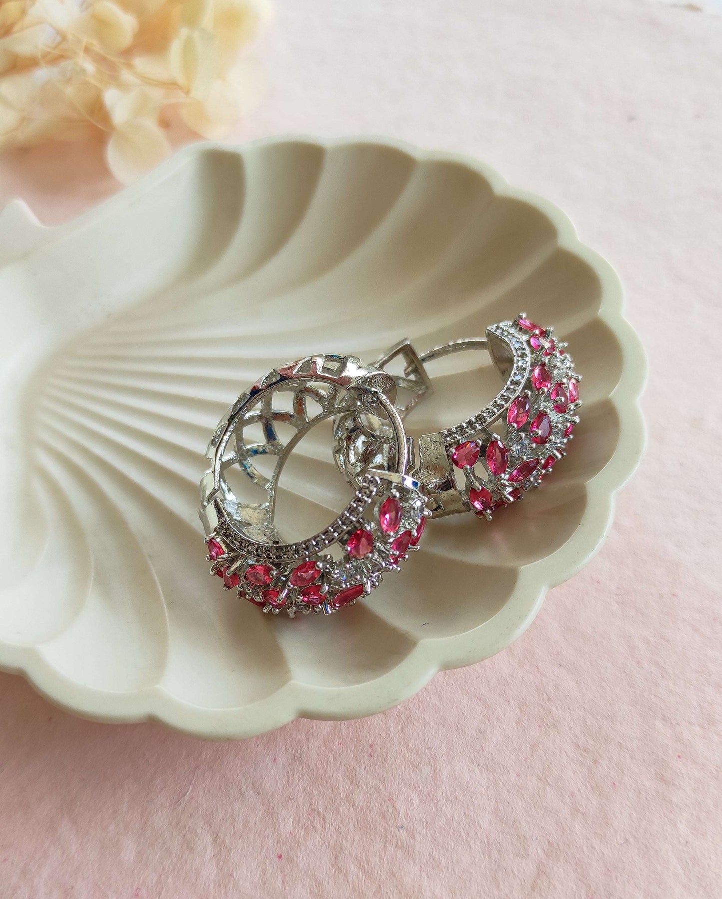 Rubina silver plated hoops earrings
