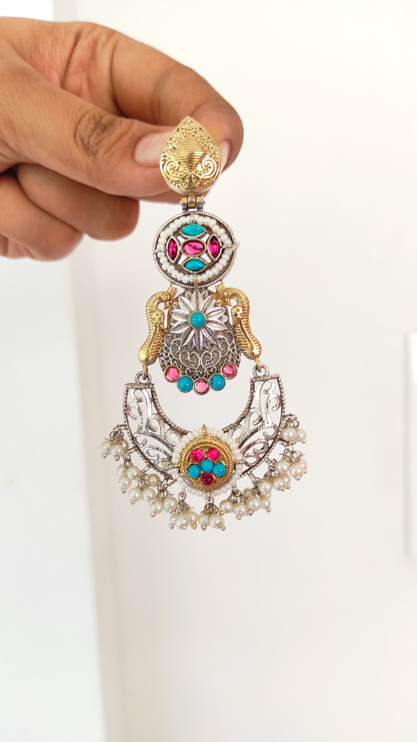 Arohi dual tone chandbali earrings