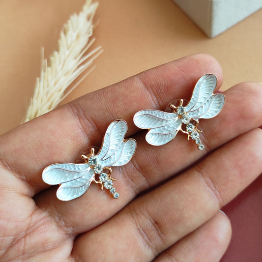 Sky butterfly enameled studs