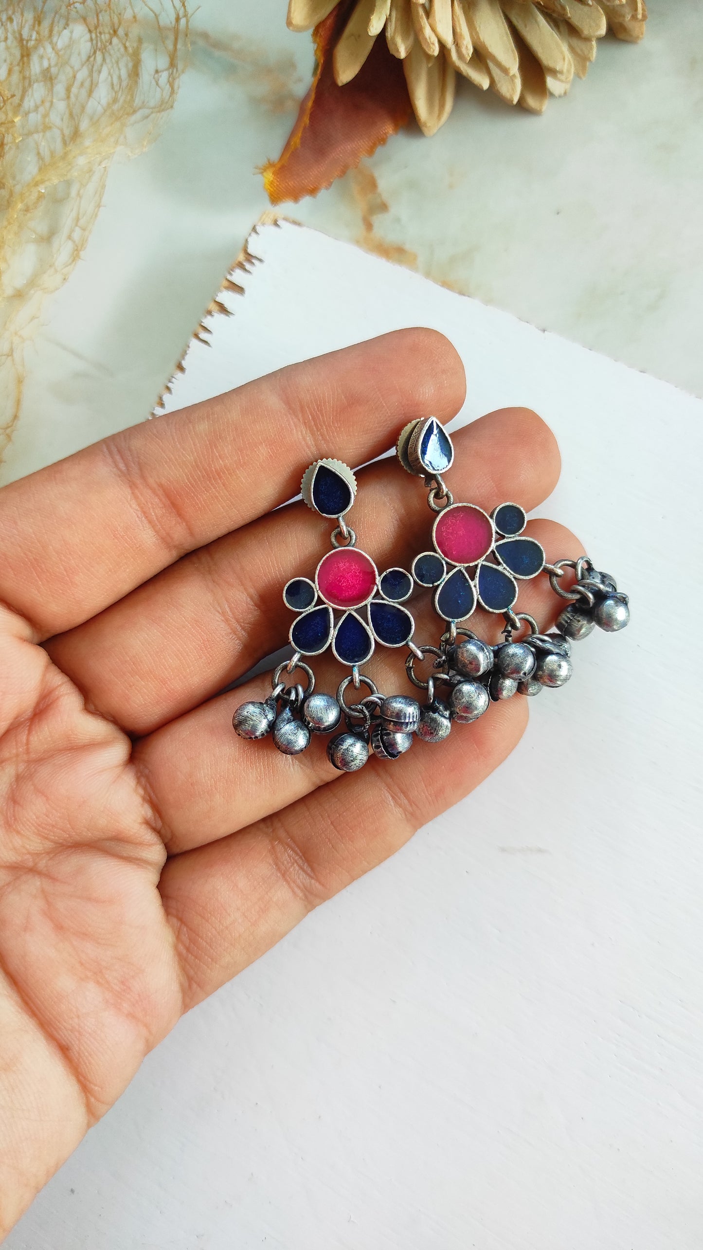 Shilpa enameled ghungroo earrings