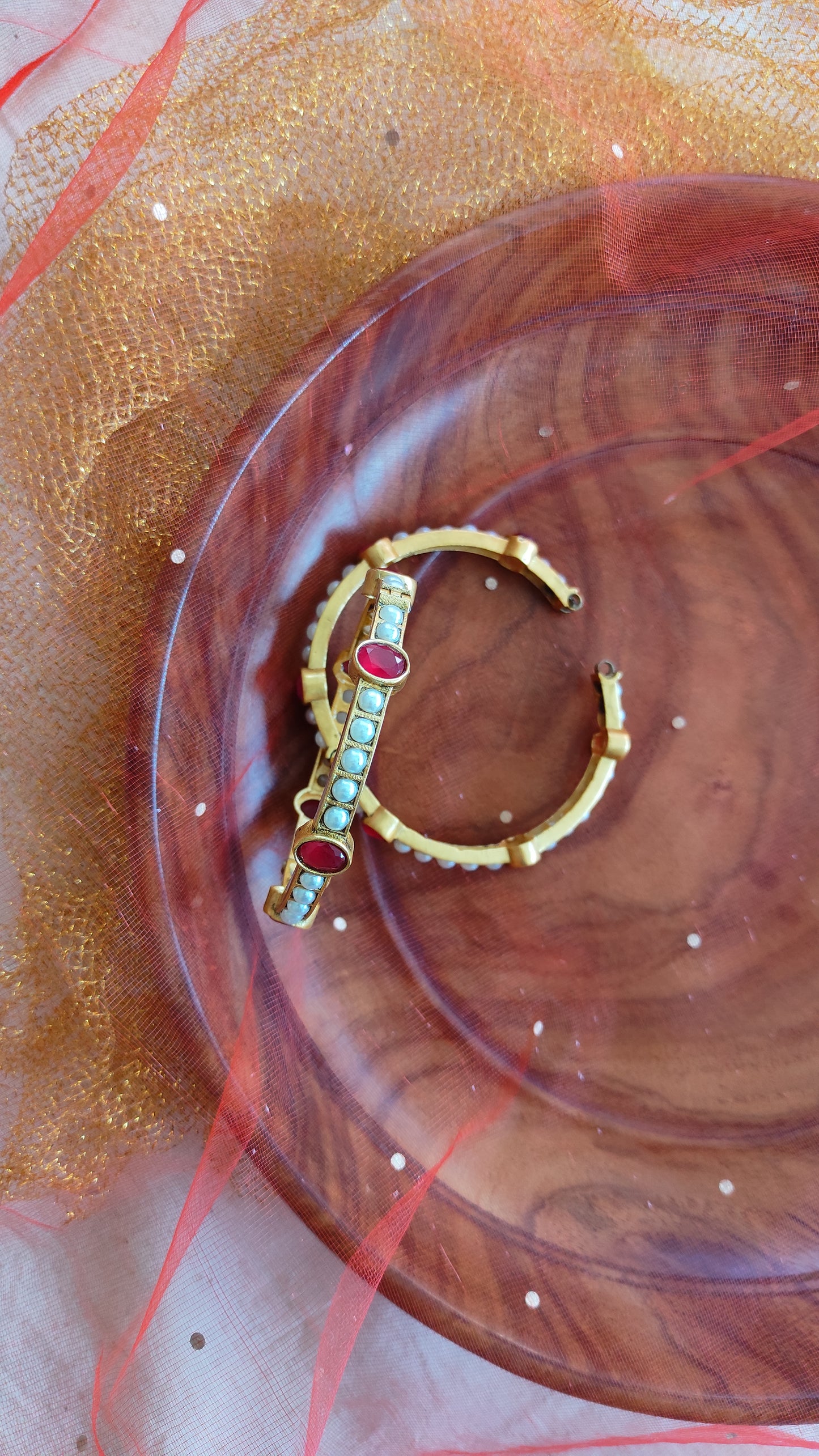 Antique gold bangles with screw opening