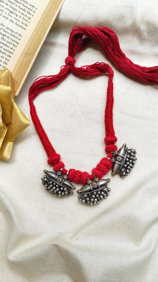 Tribal silver lookalike neckpiece