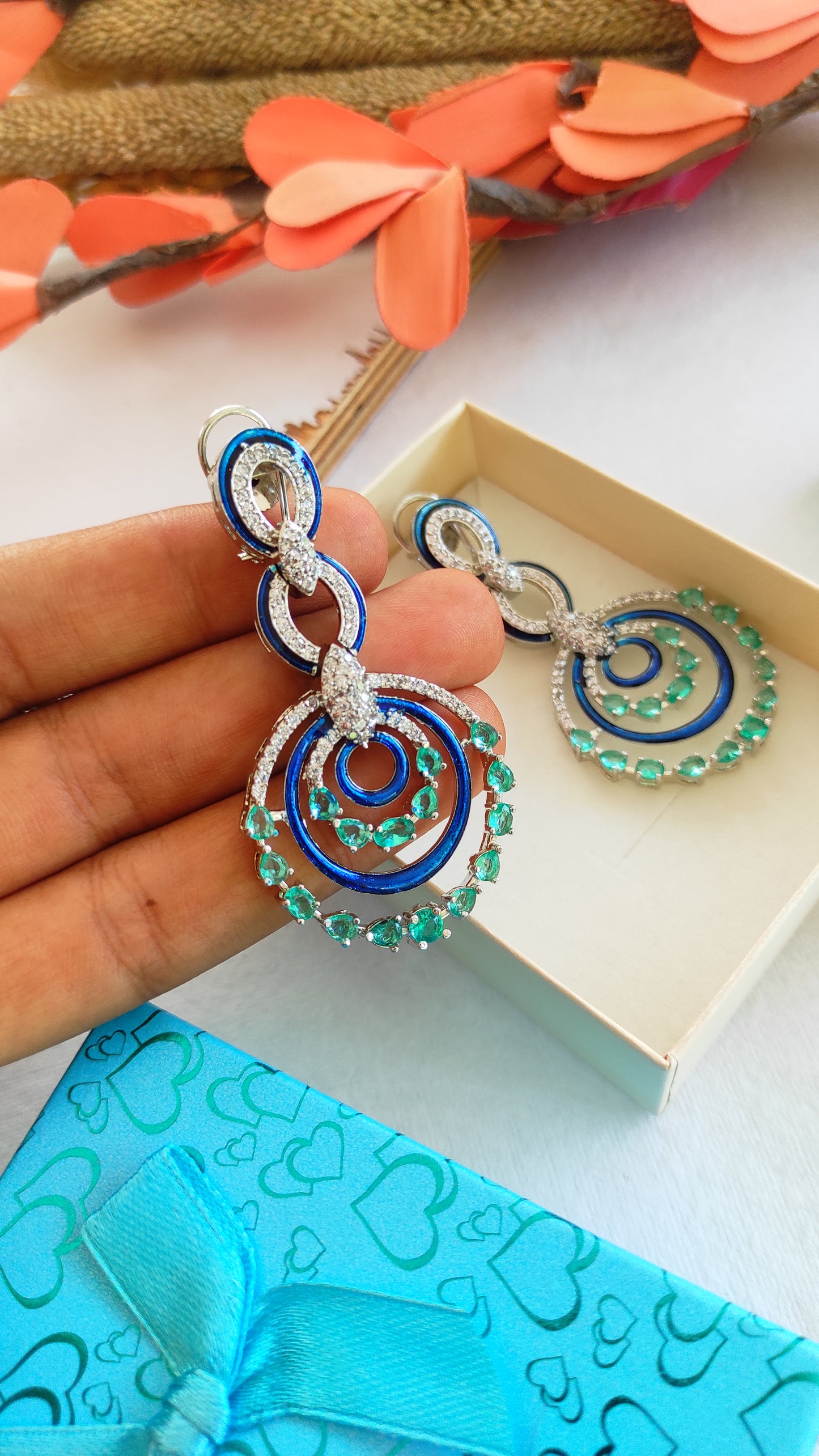 Roma AD and zirconia earrings with back support clip