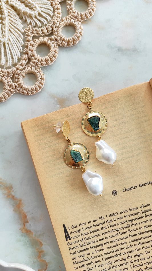 Harina golden dangling earrings