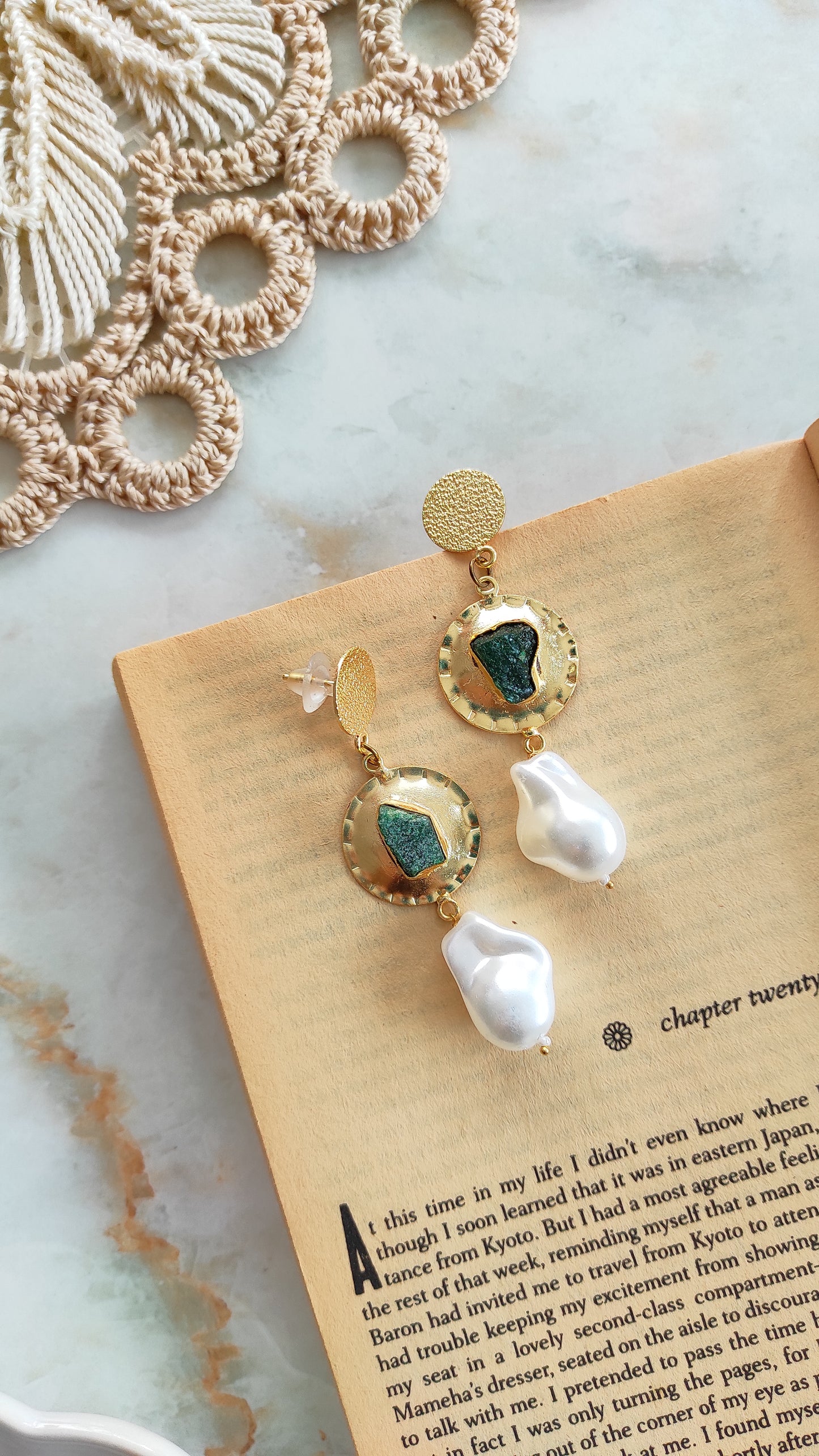 Harina golden dangling earrings