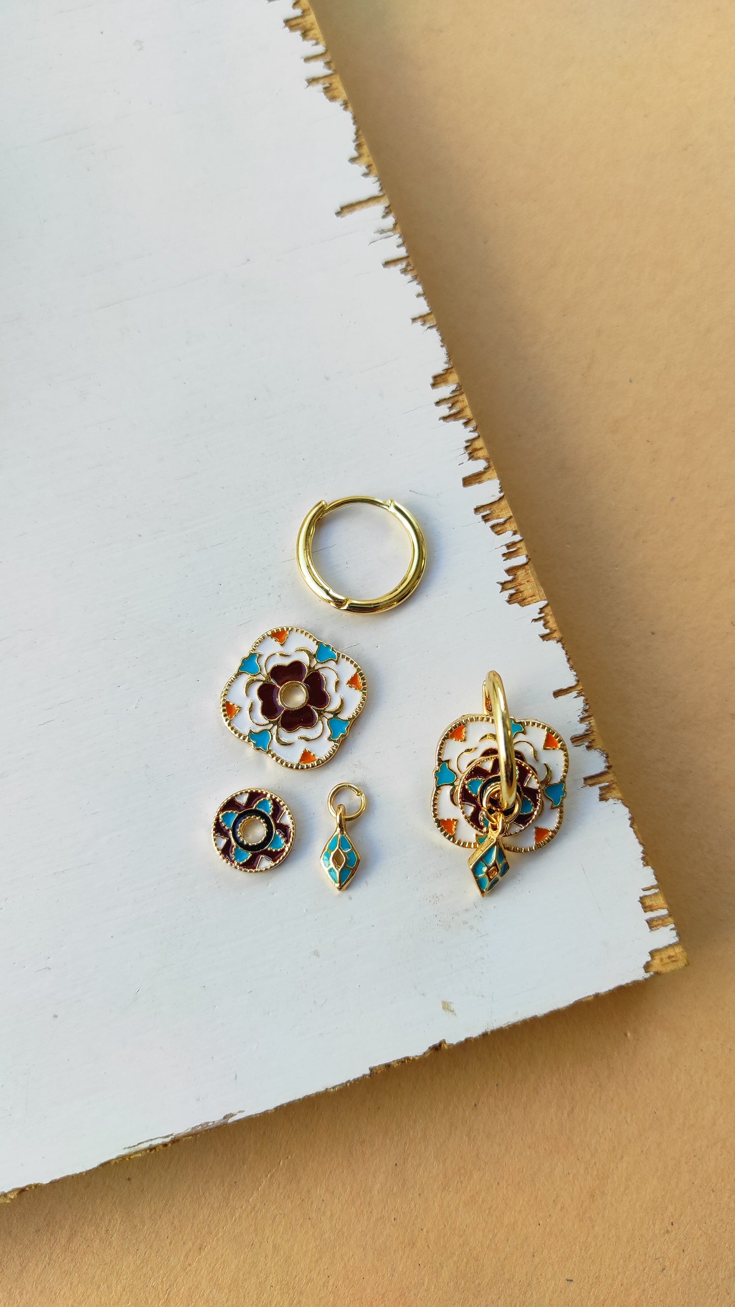 Moroccan Enameled Hoops 008