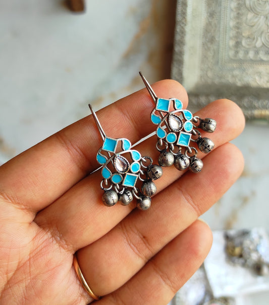 Aria meenakari enameled hook earrings