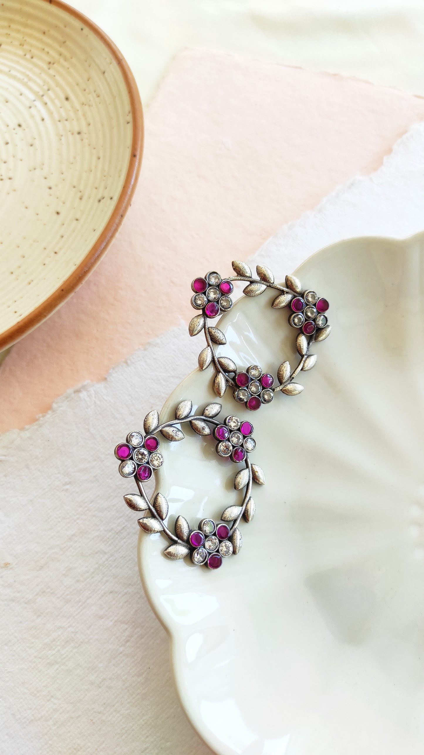 Floral stud earrings
