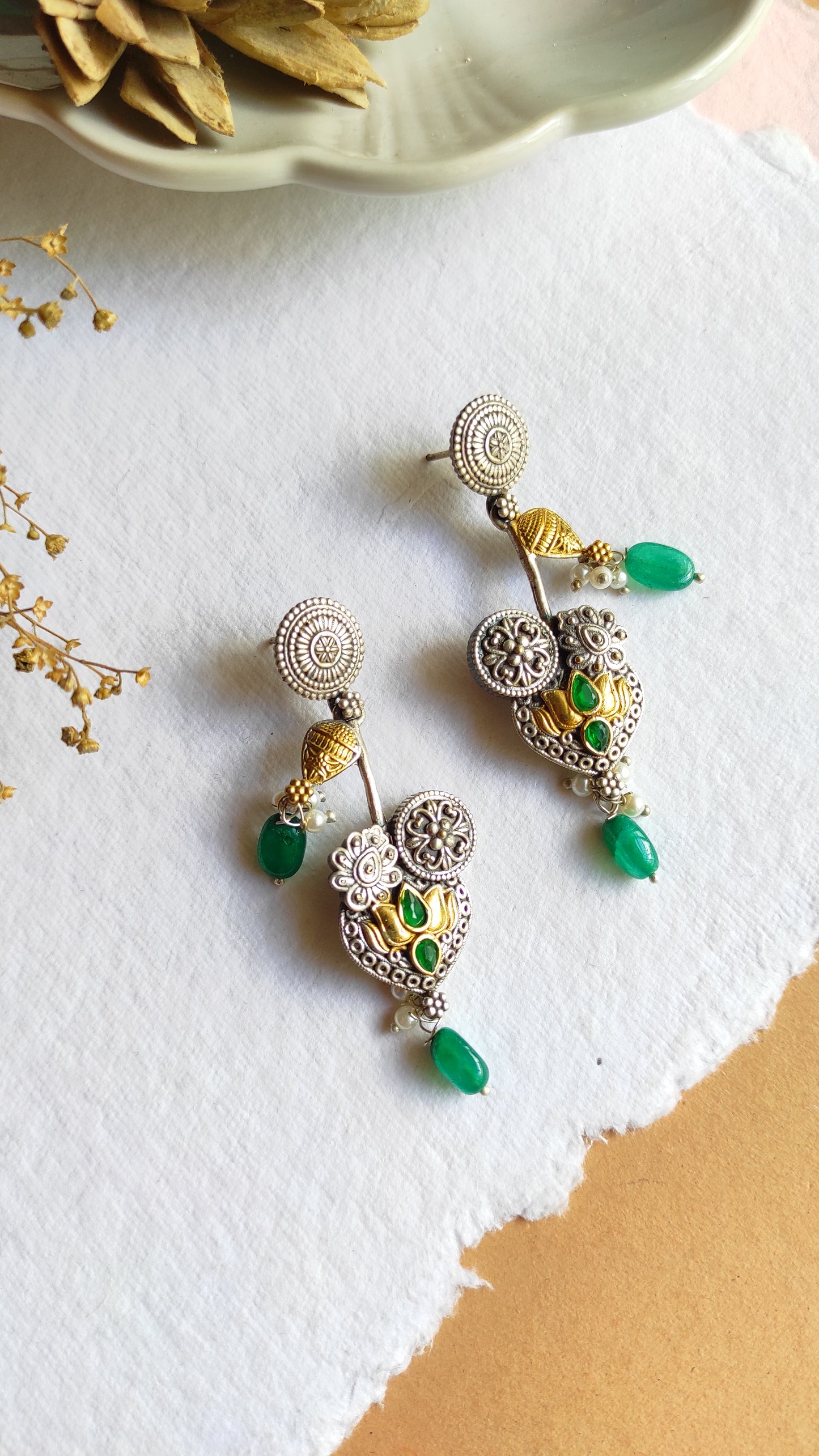 Jaya dual tone earrings