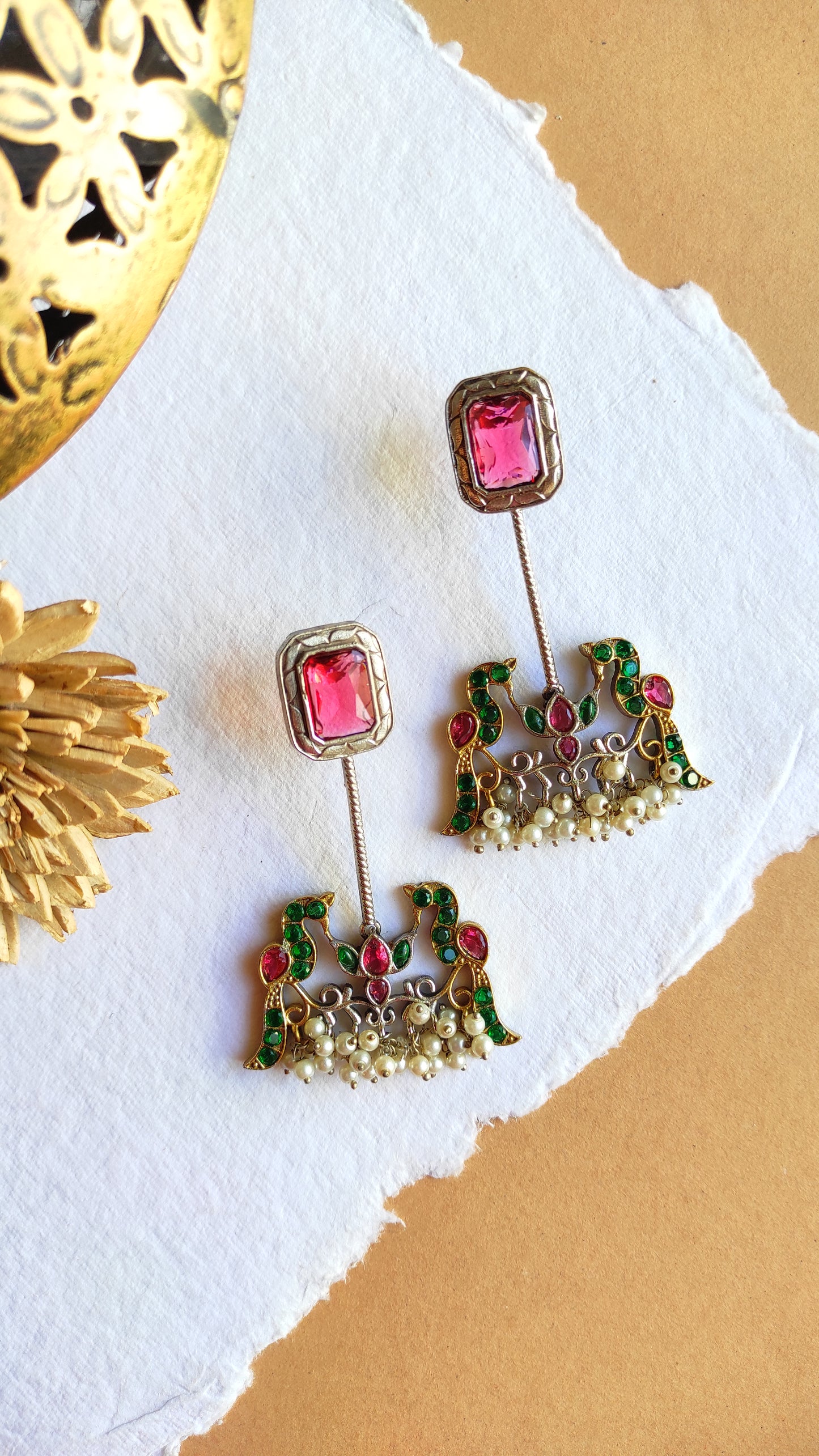 Rena dualtone statement earrings