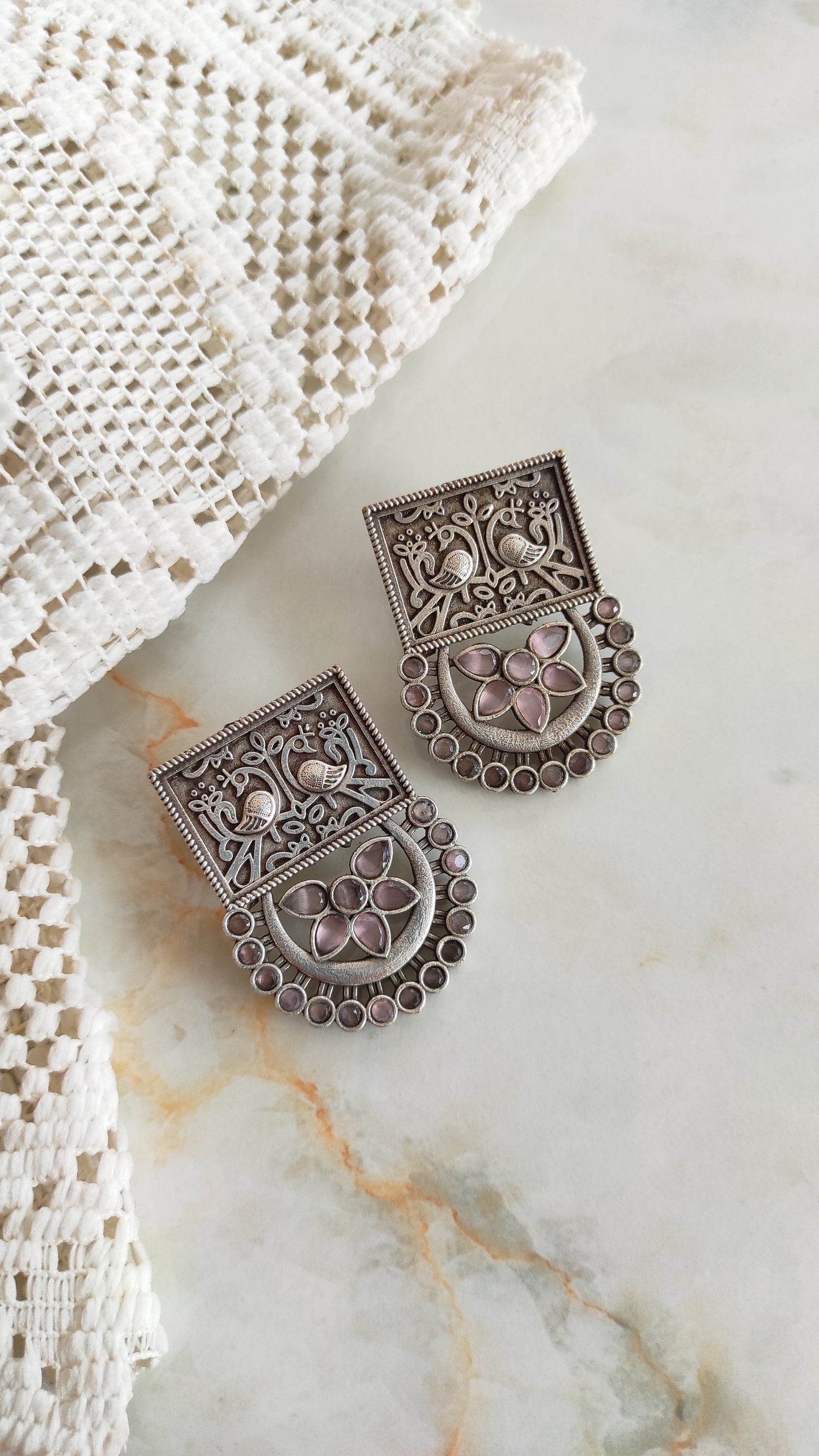 Pratiti silver lookalike earrings