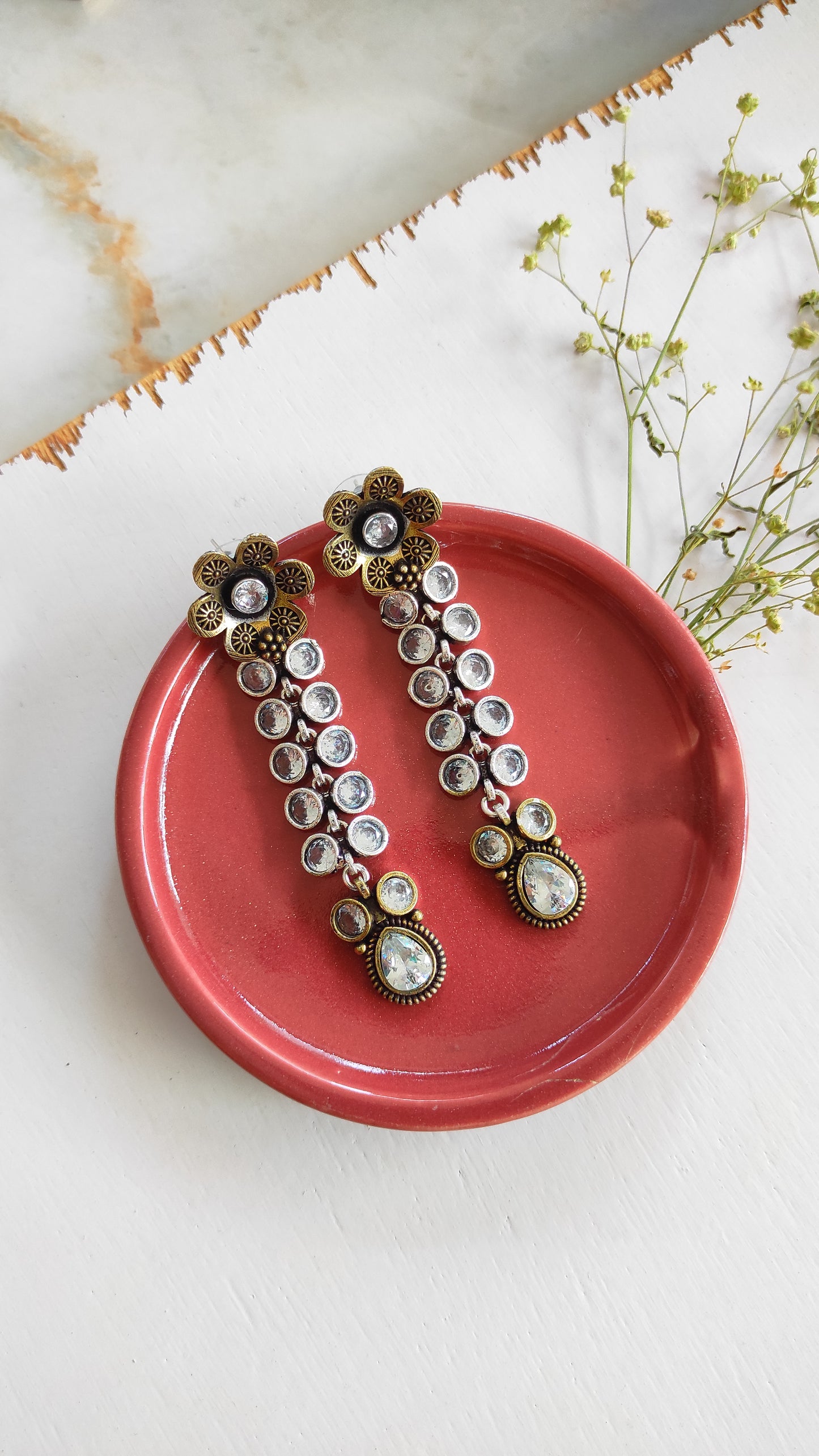 Kriti antique dualtone earrings