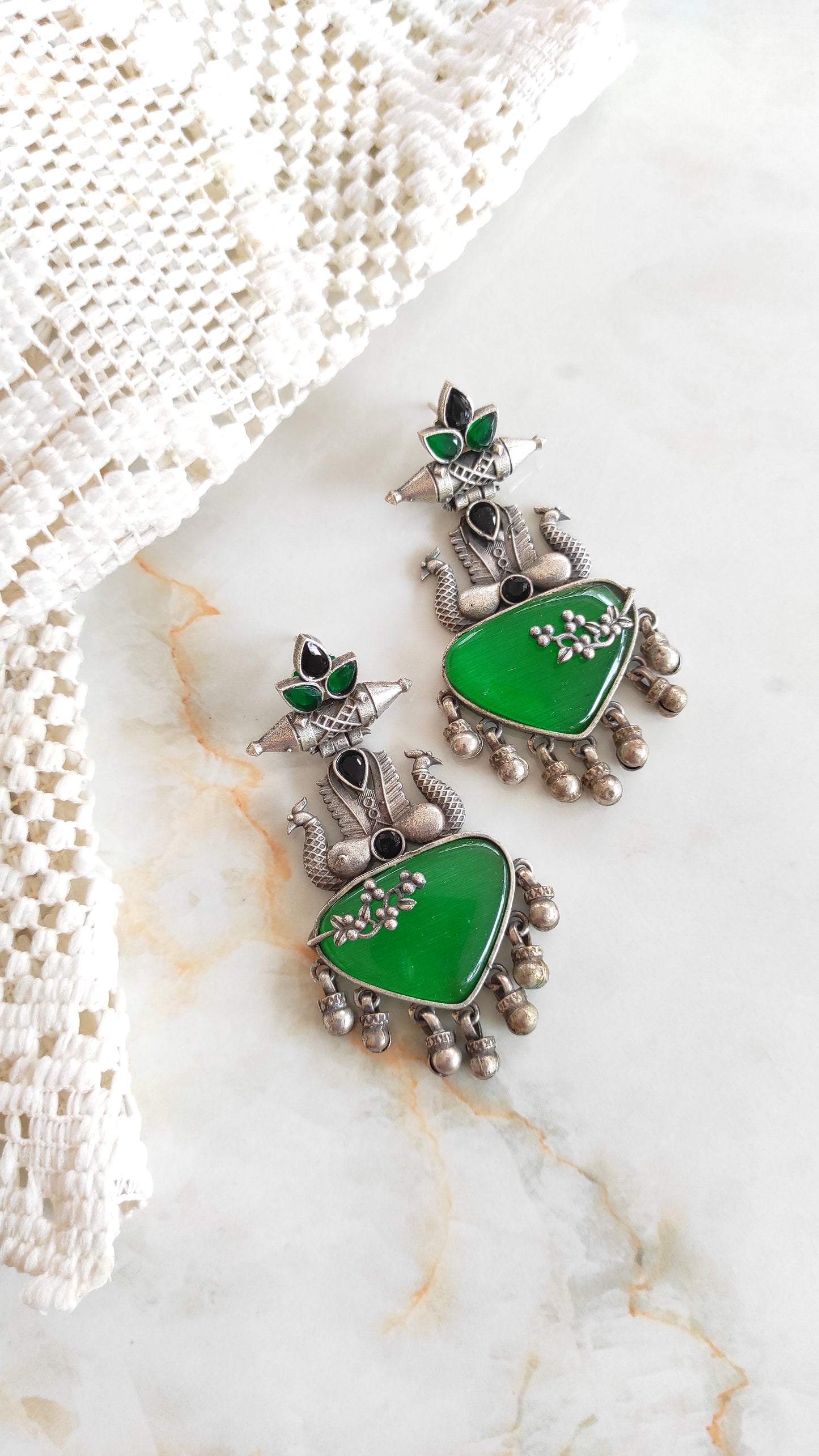 Savina silver lookalike earrings