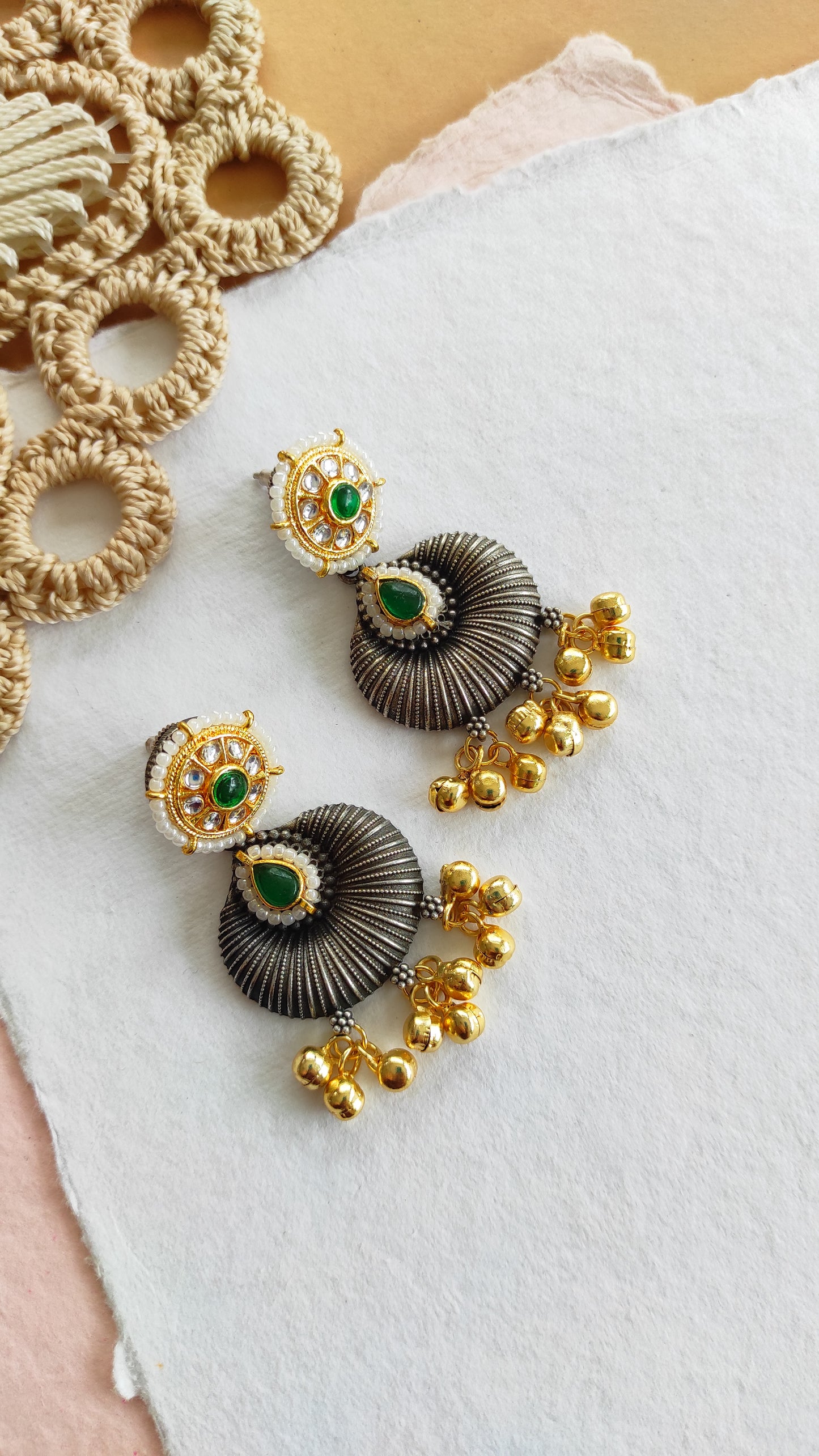 Manjari dangling earrings with ghunghru
