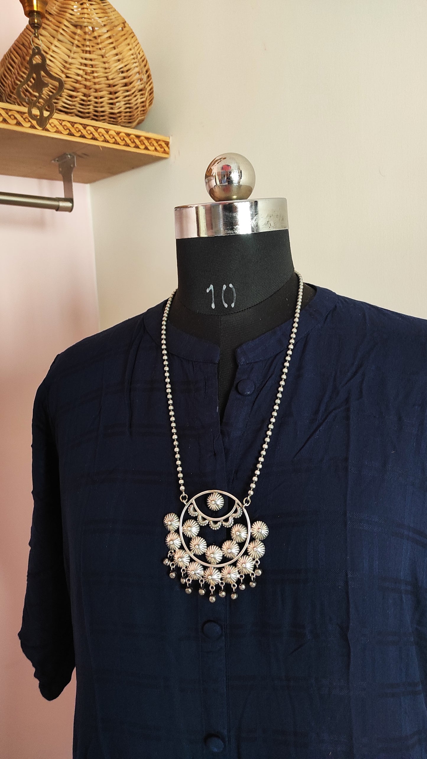 Hand made silver lookalike chain necklace