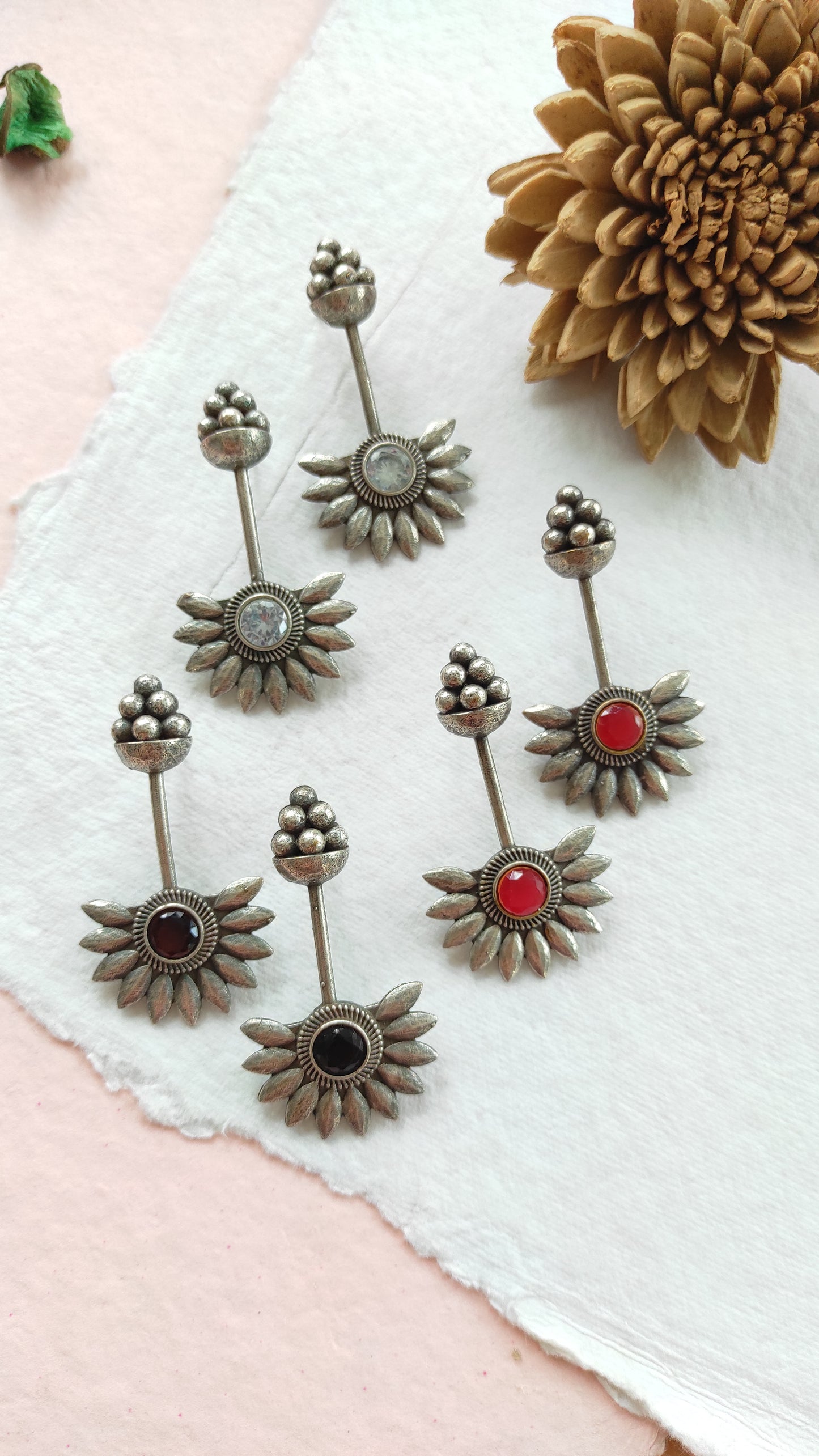 Kiyara silver lookalike earrings