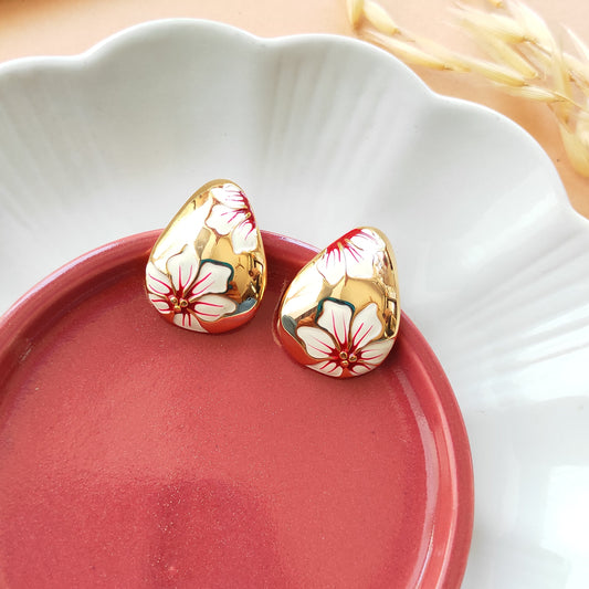 Flora drop studs earrings