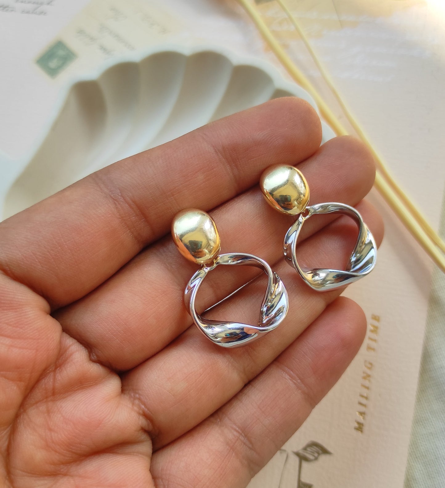 Korean Mila dualtone earrings