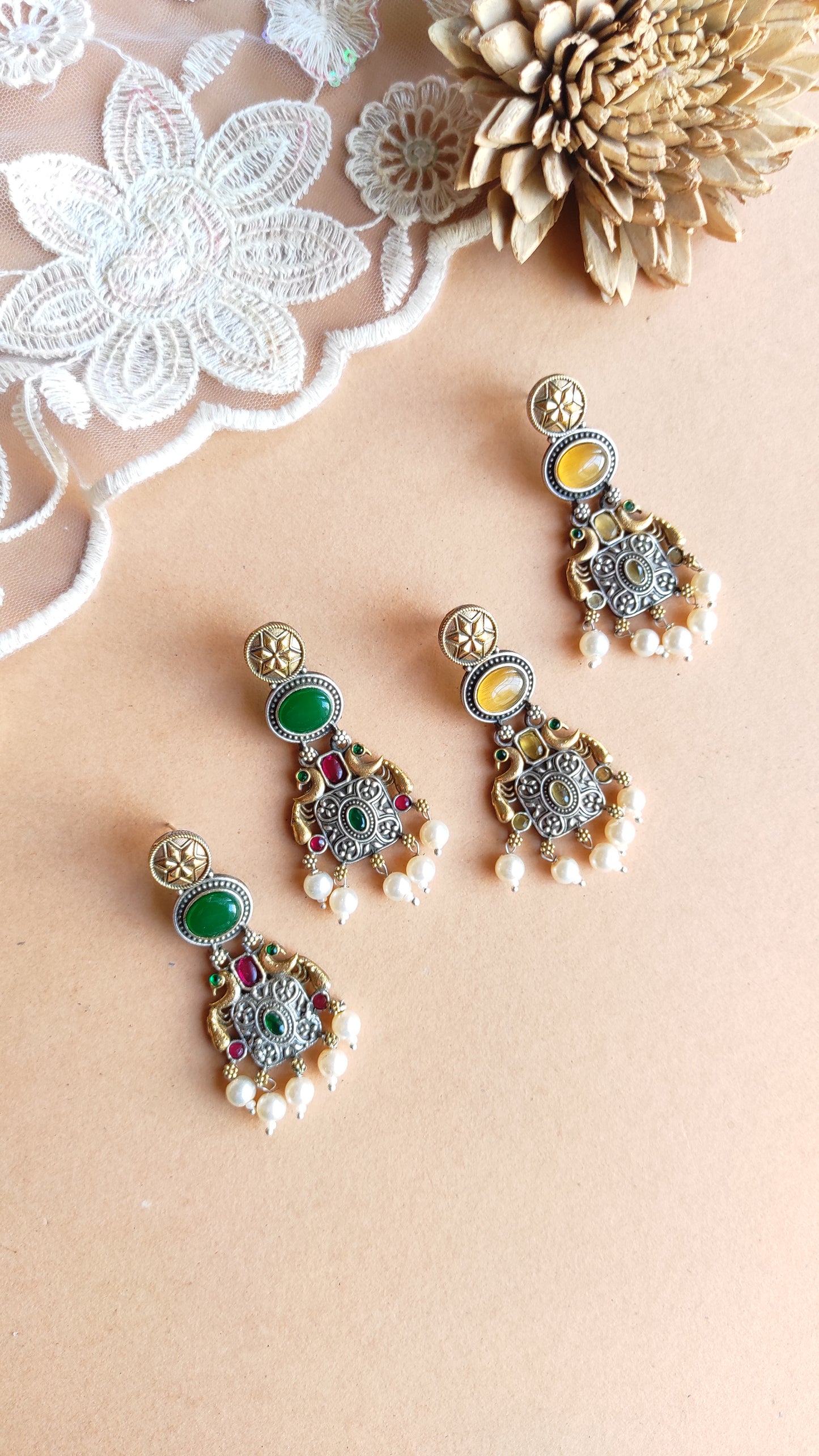 Rupali dual tone earrings