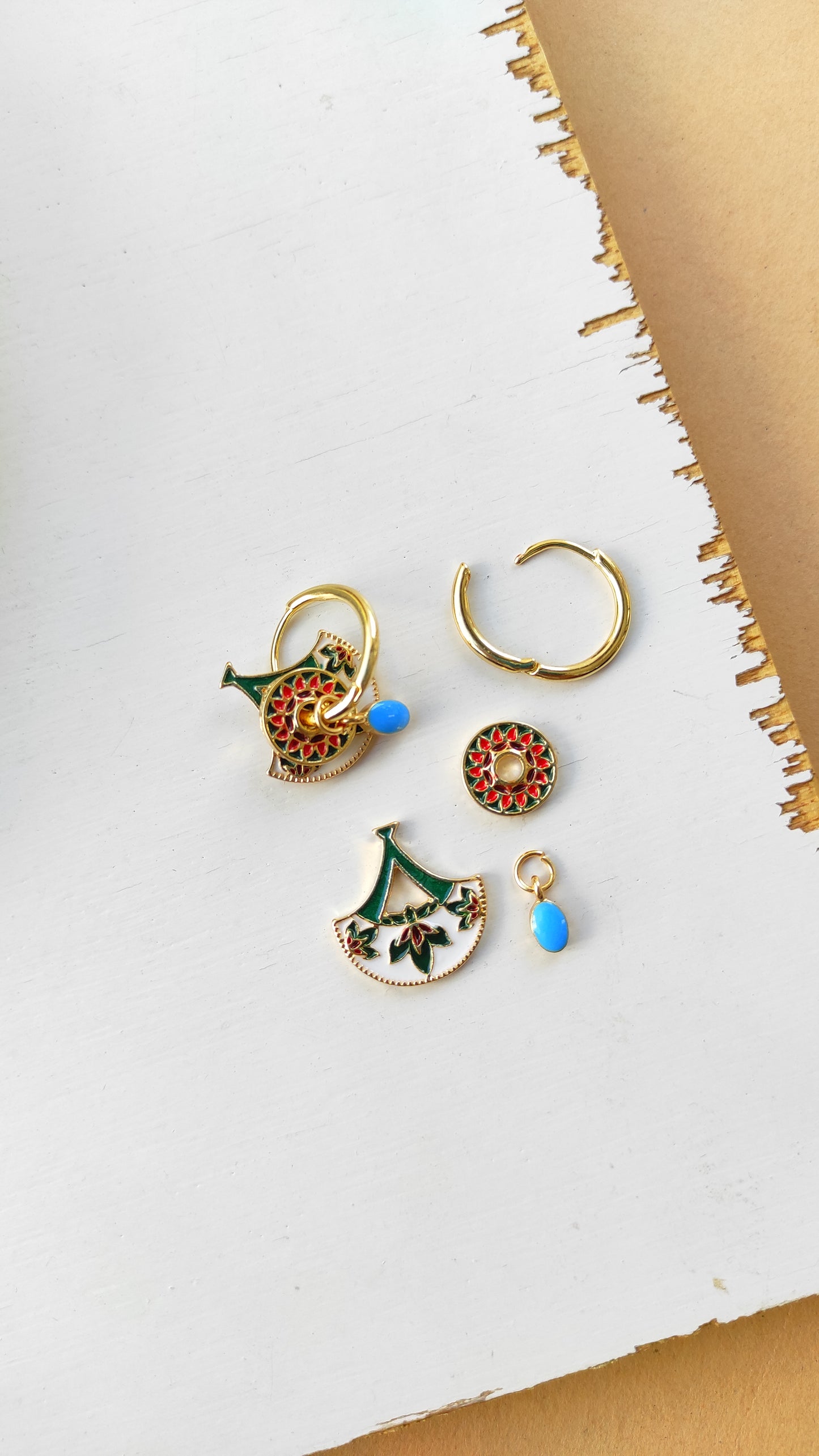 Moroccan Enameled Hoops 005