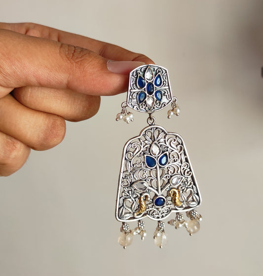 Barikee dualtone earrings with premium stones