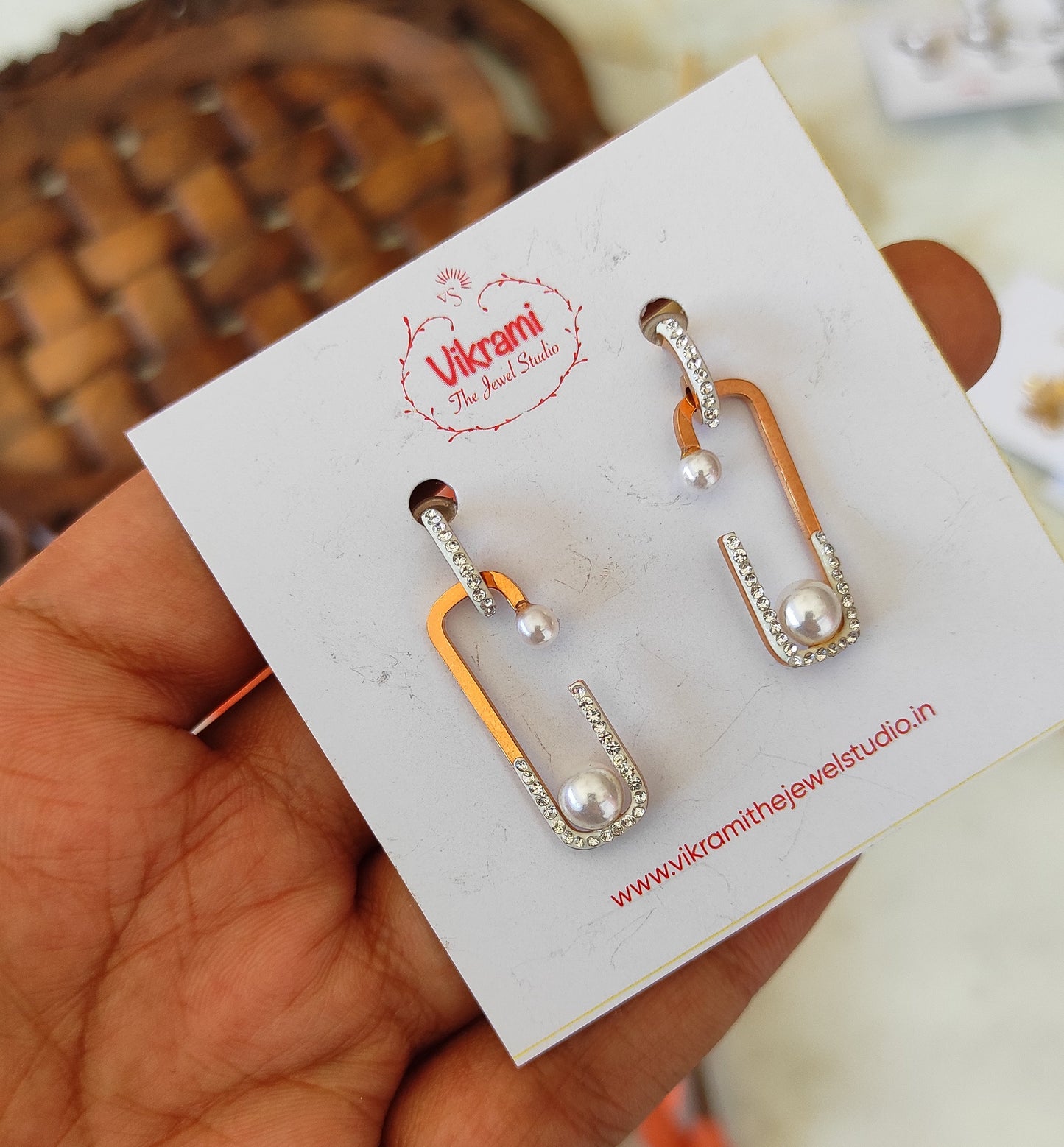 Rose gold earrings