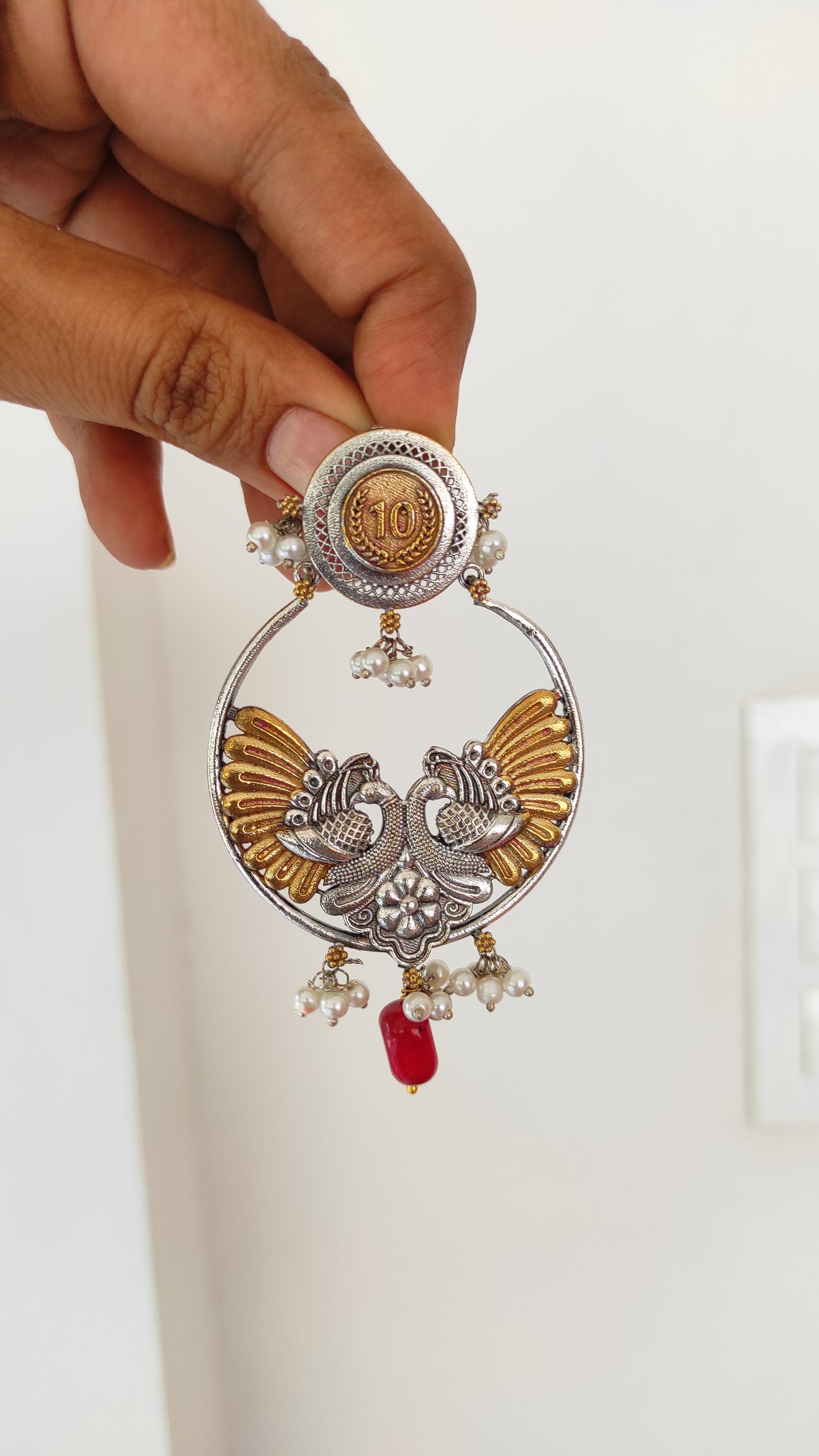 Antique dual tone coin necklace