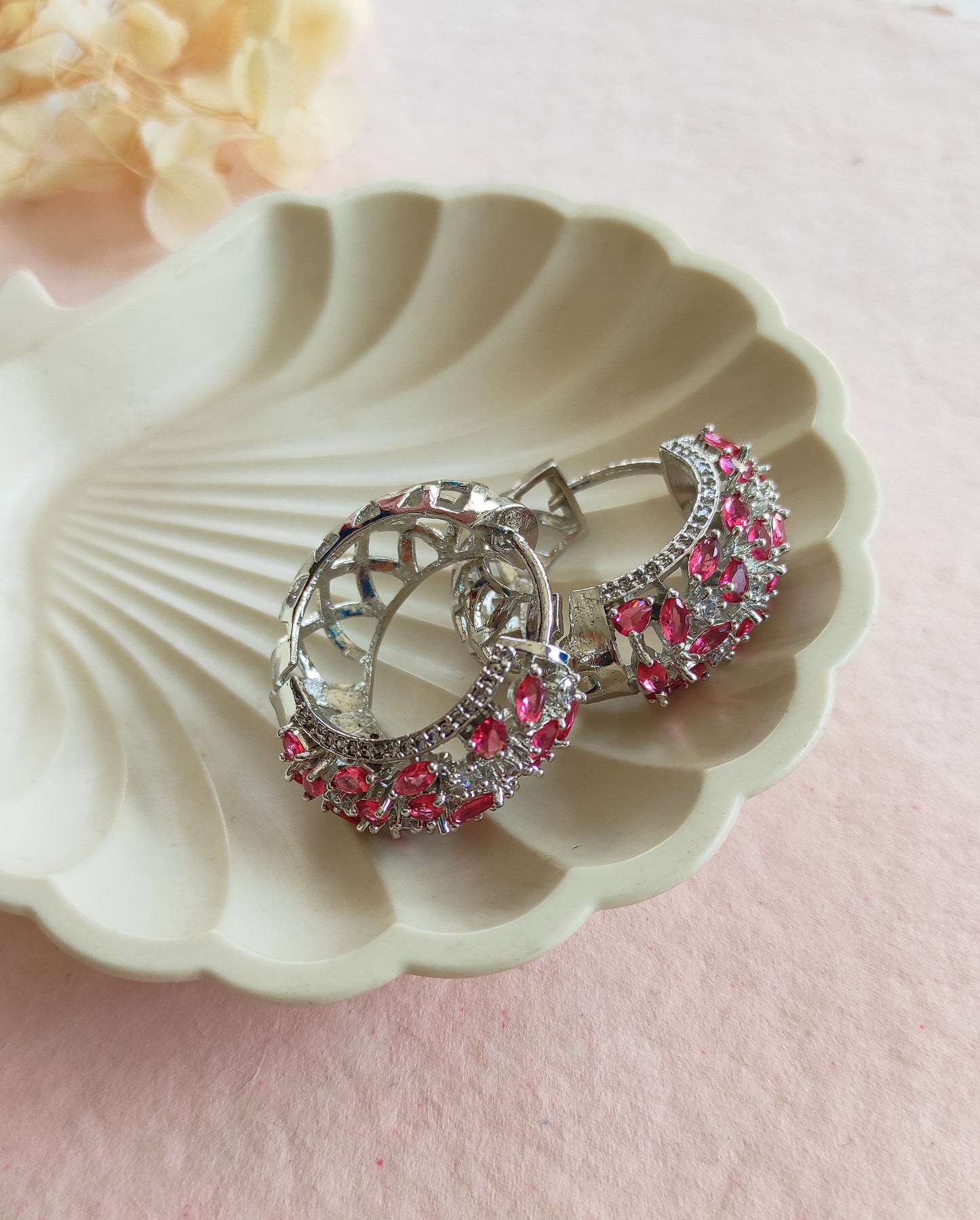 Rubina silver plated hoops earrings