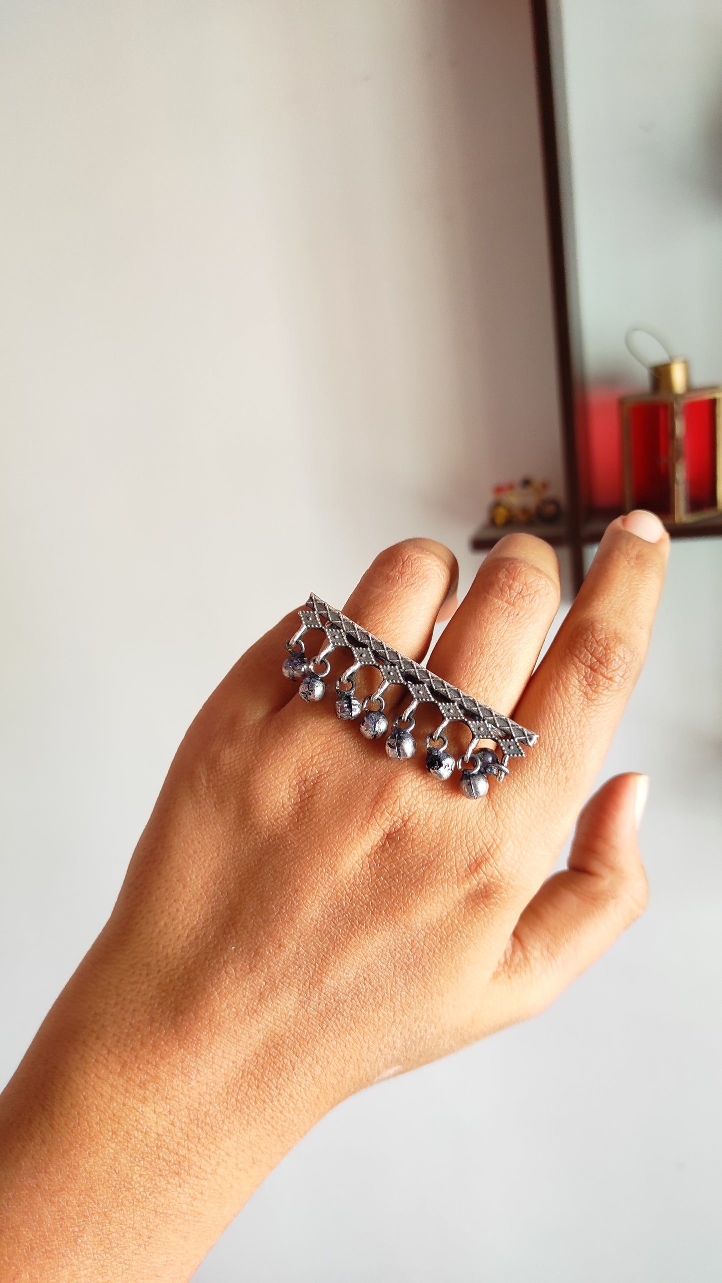 Ghunghru double finger ring
