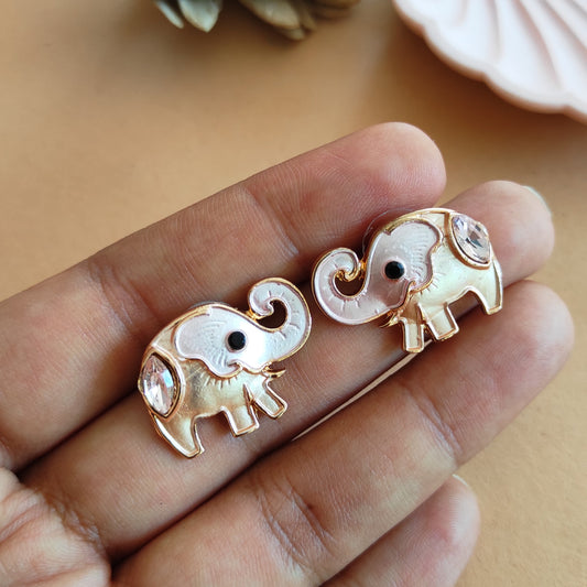 Sky elephant enameled studs