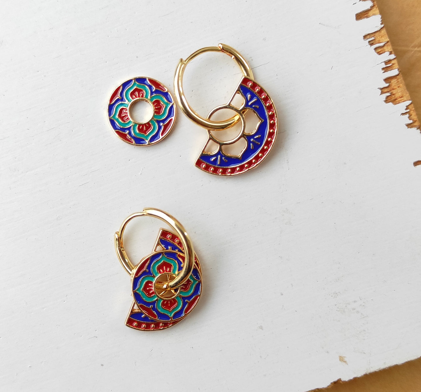 Moroccan Enameled Hoops 011