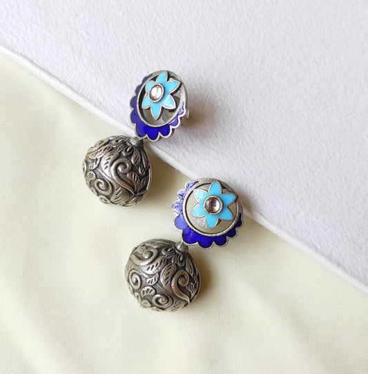 Veera meenakari enameled studs earrings
