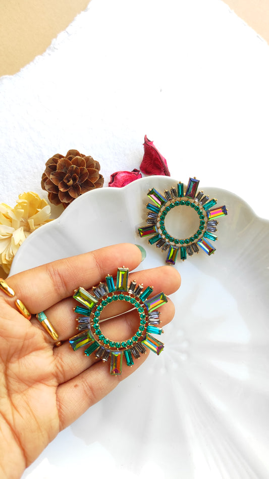 Quirky Disc Disco Stud Earrings