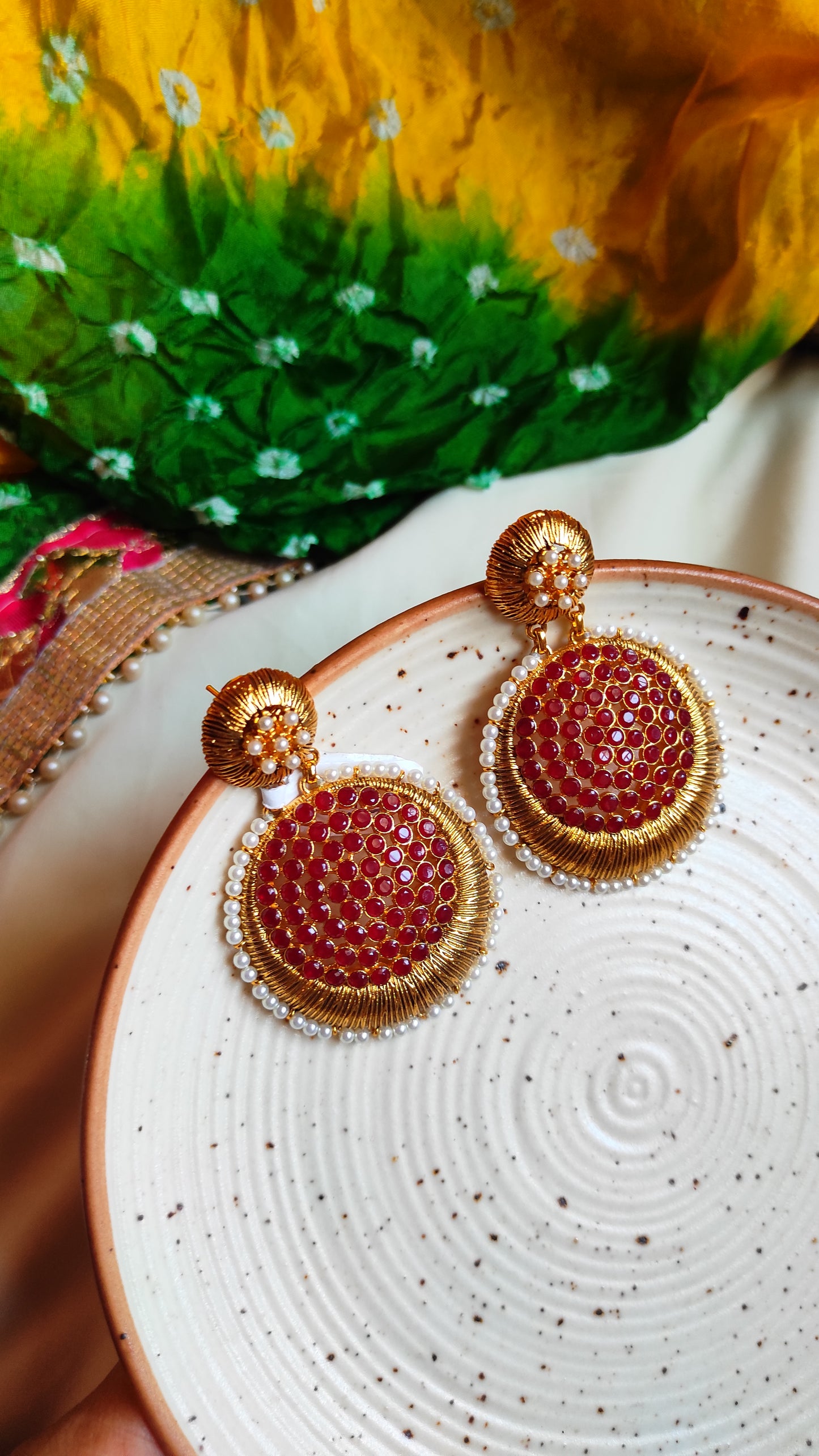 Nutan gold plated earrings