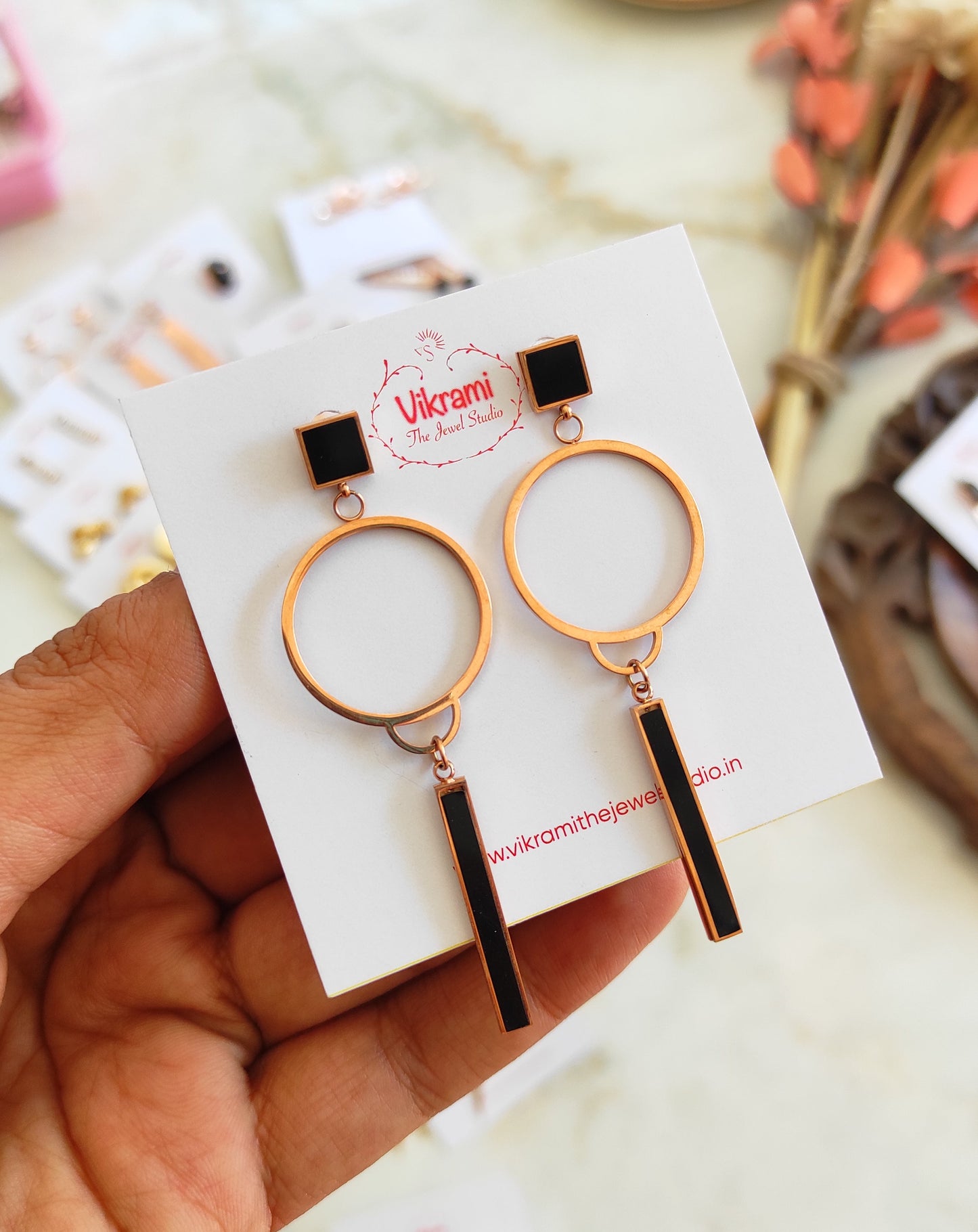 Rose gold earrings