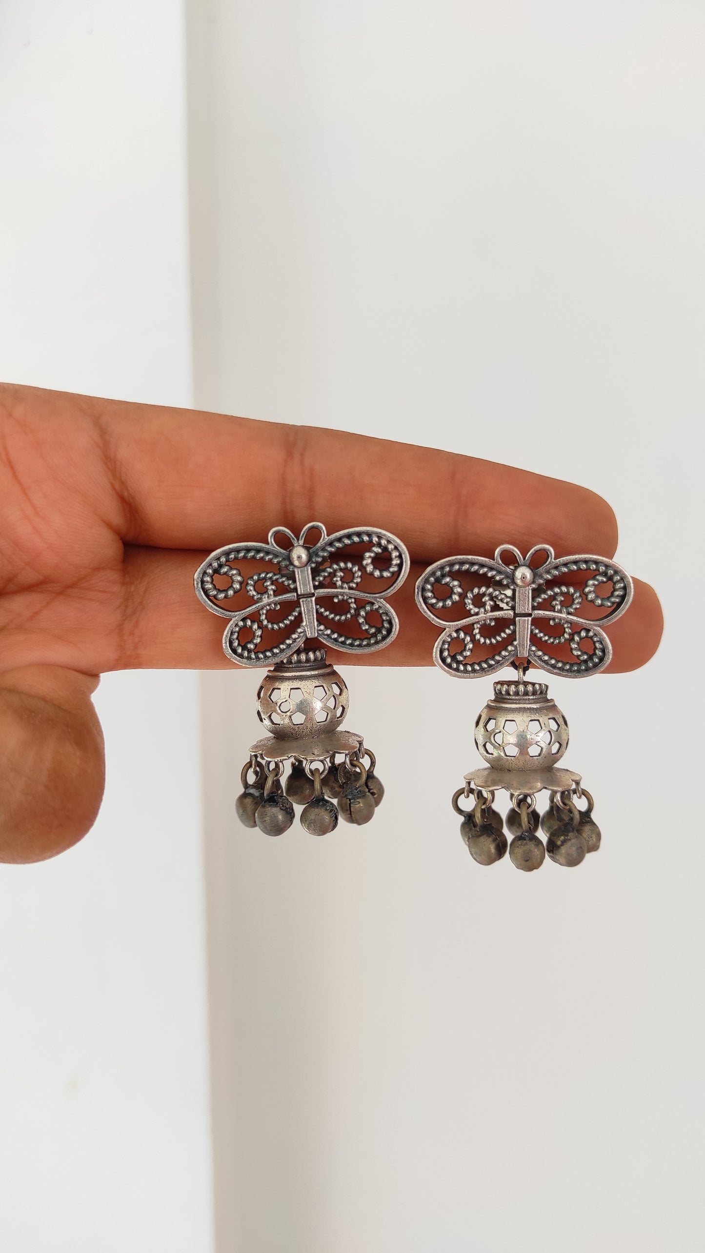 Butterfly jhumki earrings