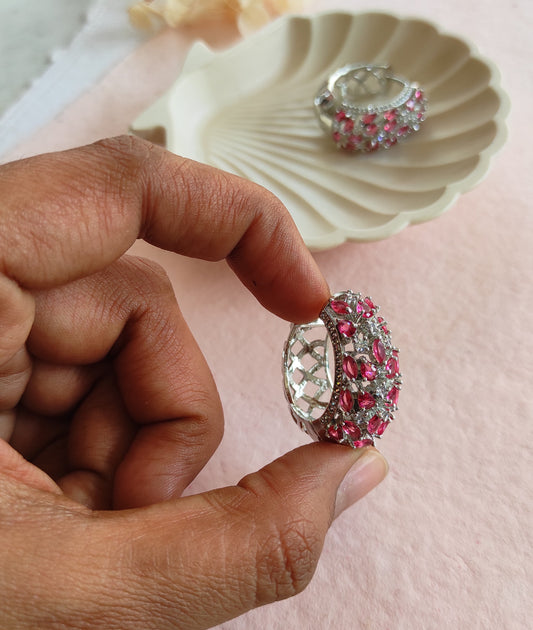 Rubina silver plated hoops earrings