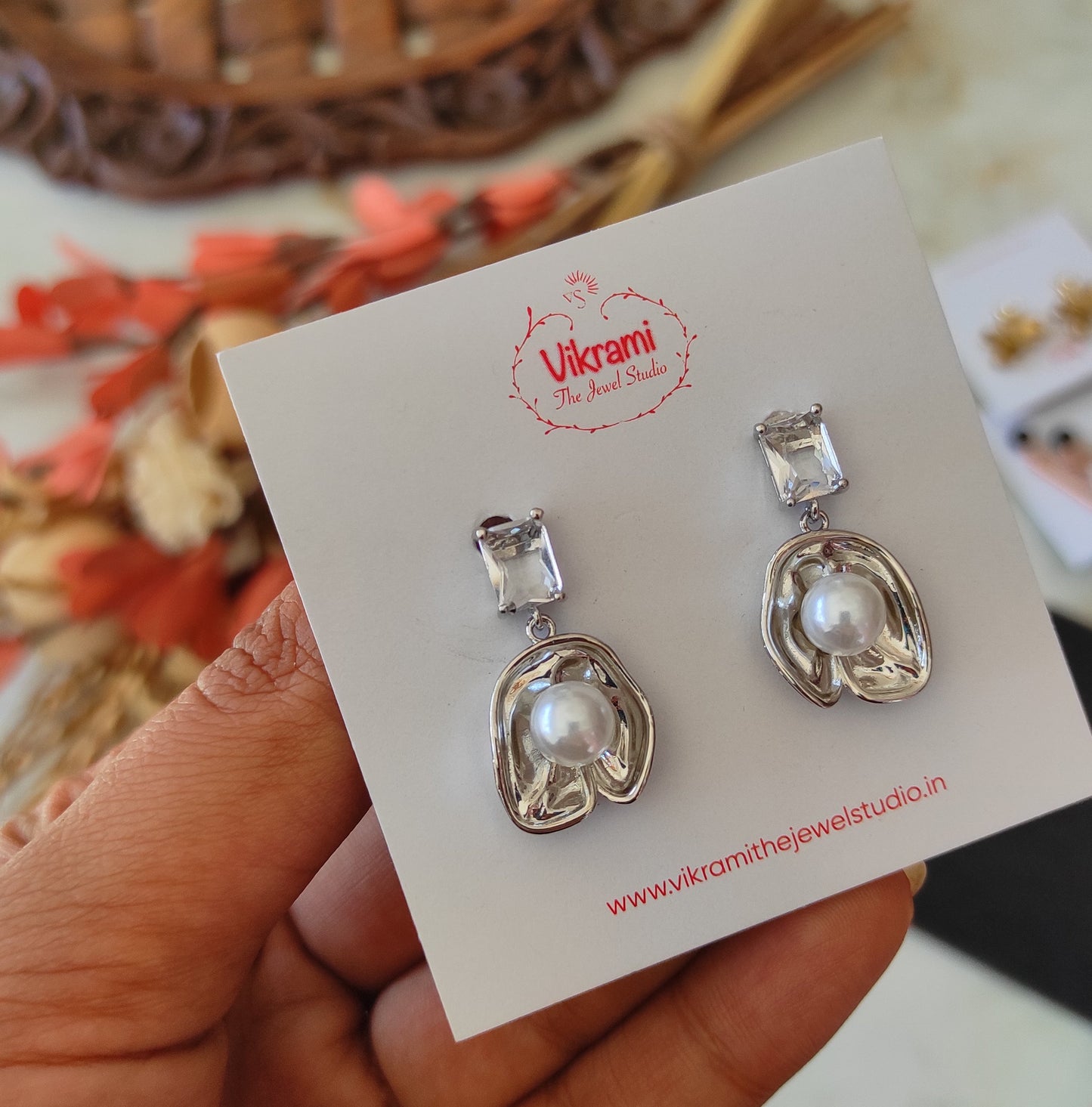 Pearl dangler earrings