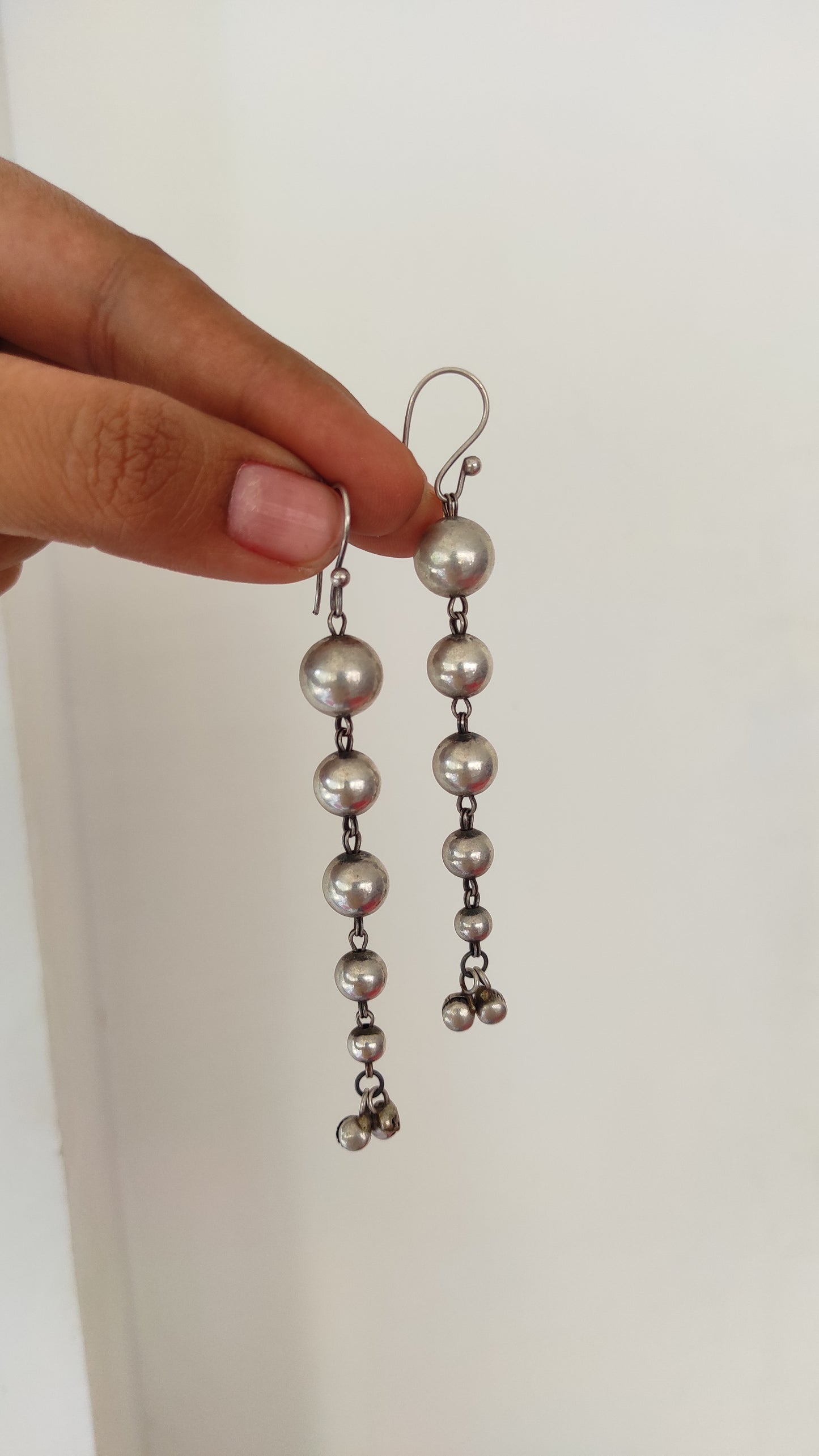 Kavita silver look alike hook earrings